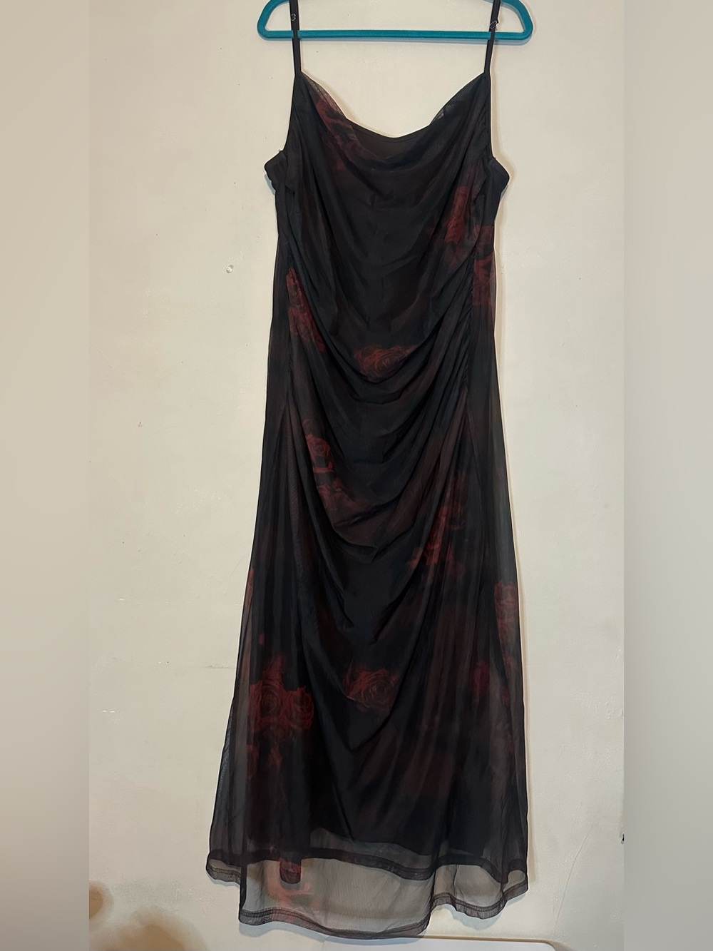 Cider Black with Red Floral Print dress 3xl